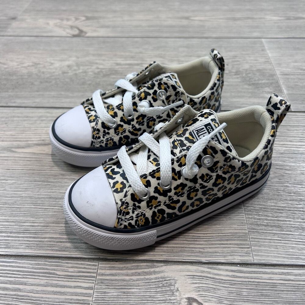 Converse Toddler Street Low Slip-On Cheetah Sneakers Light Brown 8 NWT